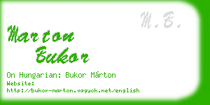 marton bukor business card